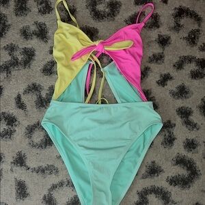 Colorful Cutout Swimsuit